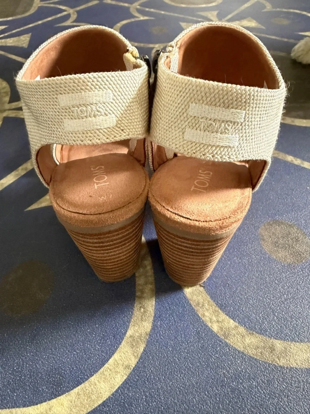 Toms Linen Heeled Sandals